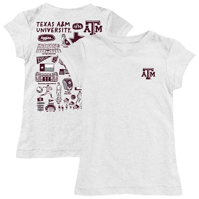 Youth Vive La Fete  White Texas A&M Aggies Impressions Artwork Fitted T-Shirt