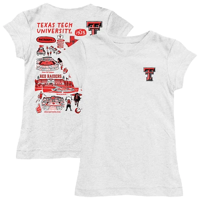 Youth Vive La Fete  White Texas Tech Red Raiders Impressions Artwork Fitted T-Shirt