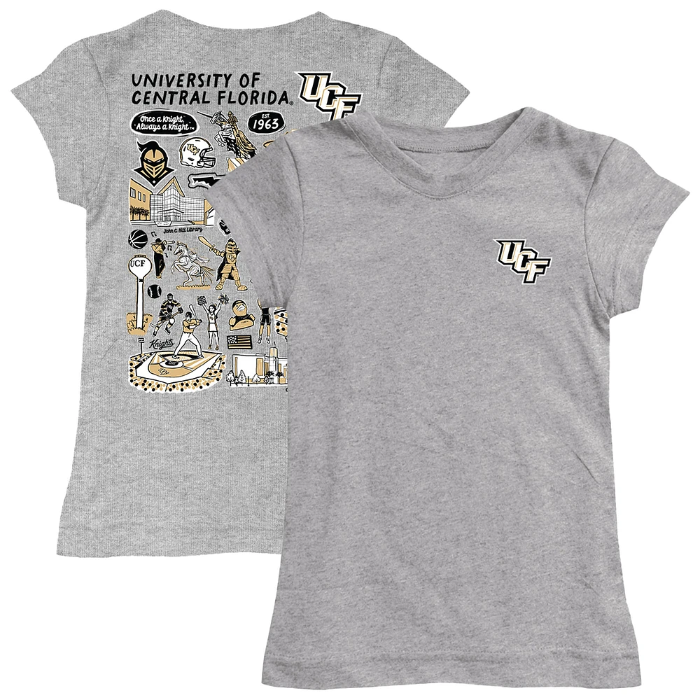 Youth Vive La Fete Heather Gray UCF Knights Impressions Artwork Fitted T-Shirt