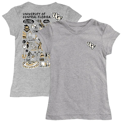 Youth Vive La Fete  Heather Gray UCF Knights Impressions Artwork Fitted T-Shirt