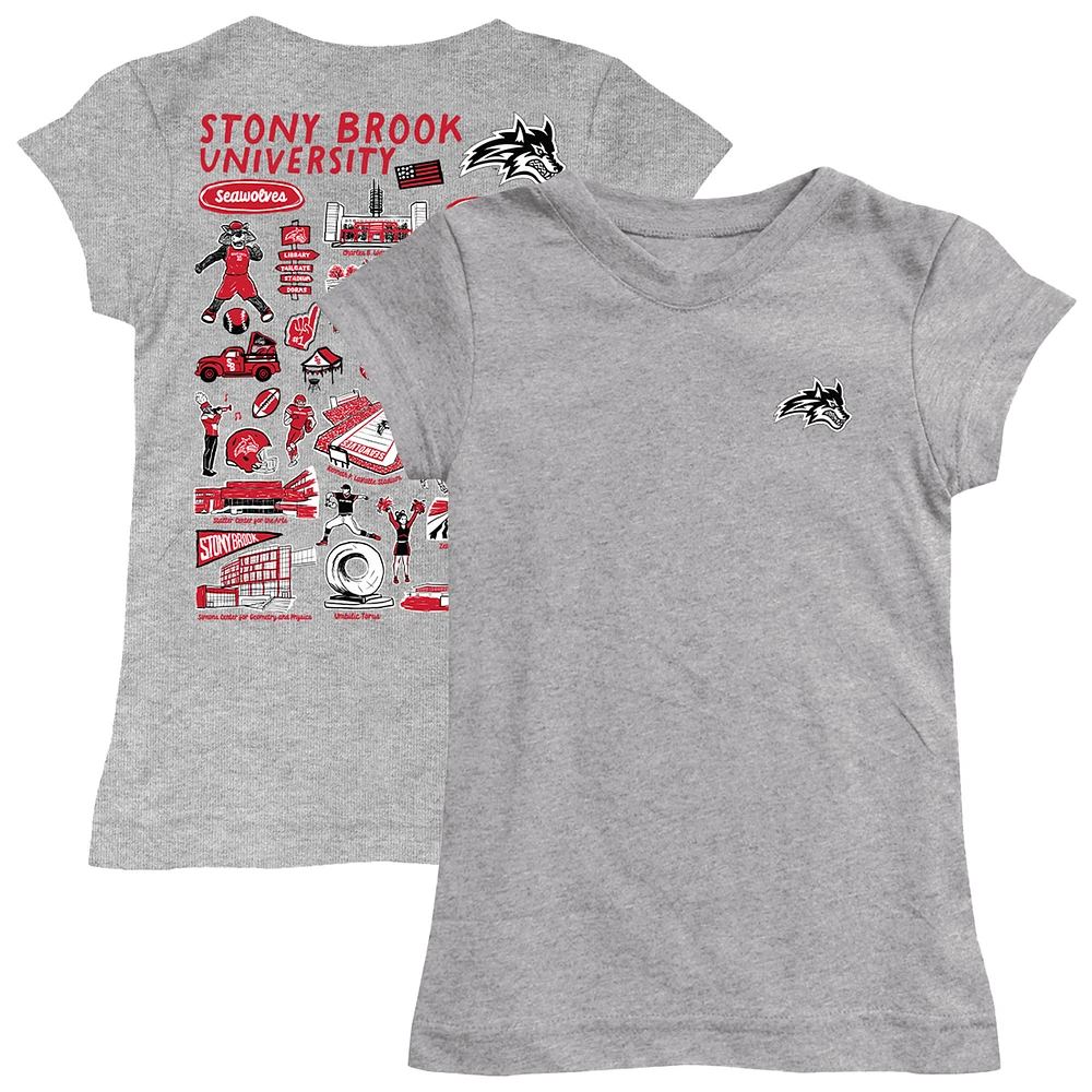 Youth Vive La Fete Gray Stony Brook Seawolves Impressions Artwork Fitted T-Shirt
