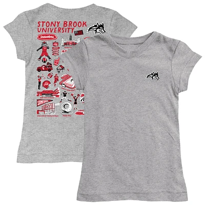 Youth Vive La Fete  Gray Stony Brook Seawolves Impressions Artwork Fitted T-Shirt
