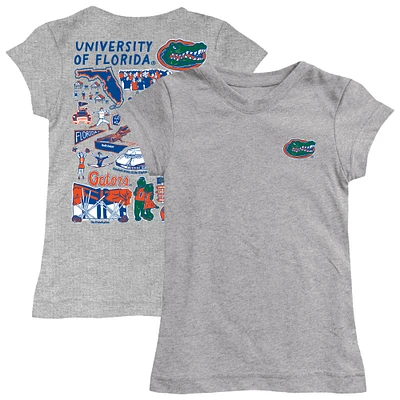 Youth Vive La Fete  Heather Gray Florida Gators Impressions Artwork Fitted T-Shirt