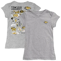Youth Vive La Fete  Heather Gray Towson Tigers Impressions Artwork Fitted T-Shirt