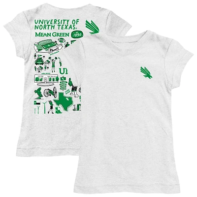 Youth Vive La Fete  White North Texas Mean Green Impressions Artwork Fitted T-Shirt
