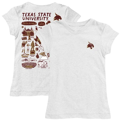 Youth Vive La Fete  White Texas State Bobcats Impressions Artwork Fitted T-Shirt