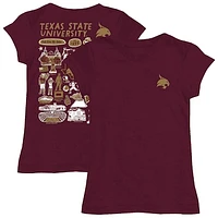Youth Vive La Fete  Maroon Texas State Bobcats Impressions Artwork Fitted T-Shirt