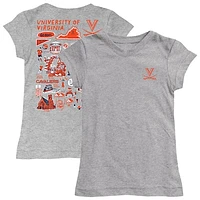 Youth Vive La Fete  Heather Gray Virginia Cavaliers Impressions Artwork Fitted T-Shirt