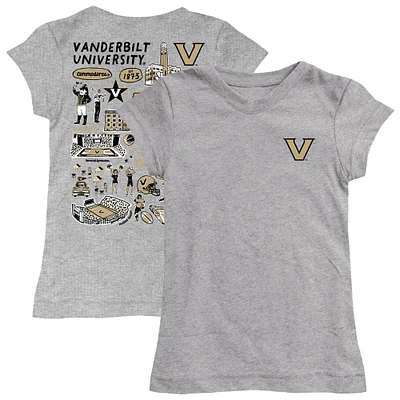 Youth Vive La Fete  Heather Gray Vanderbilt Commodores Impressions Artwork Fitted T-Shirt