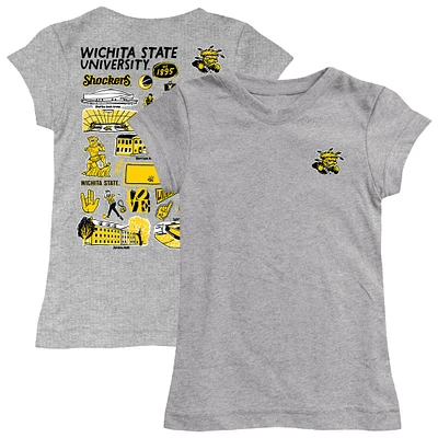 Youth Vive La Fete  Heather Gray Wichita State Shockers Impressions Artwork Fitted T-Shirt