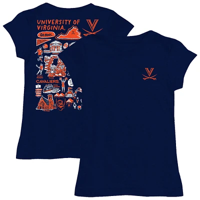 Youth Vive La Fete  Navy Virginia Cavaliers Impressions Artwork Fitted T-Shirt