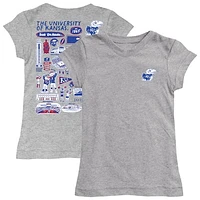 Youth Vive La Fete  Gray Kansas Jayhawks Impressions Artwork Fitted T-Shirt