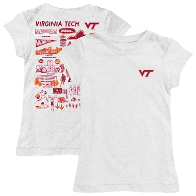 Youth Vive La Fete  White Virginia Tech Hokies Impressions Artwork Fitted T-Shirt