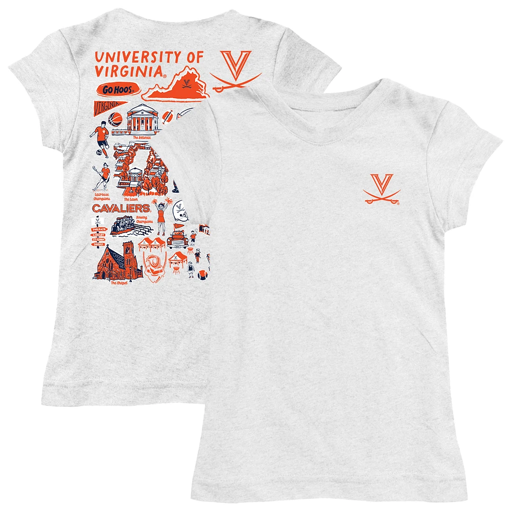 Youth Vive La Fete White Virginia Cavaliers Impressions Artwork Fitted T-Shirt