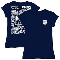 Girls Toddler Vive La Fete  Navy Butler Bulldogs Impressions Artwork T-Shirt