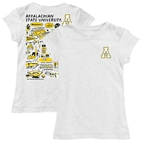 Girls Toddler Vive La Fete  White Appalachian State Mountaineers Impressions Artwork T-Shirt