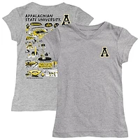 Girls Toddler Vive La Fete  Heather Gray Appalachian State Mountaineers Impressions Artwork T-Shirt