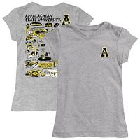 Girls Toddler Vive La Fete  Heather Gray Appalachian State Mountaineers Impressions Artwork T-Shirt