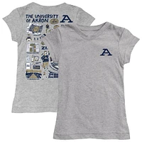 Girls Toddler Vive La Fete  Heather Gray Akron Zips Impressions Artwork T-Shirt