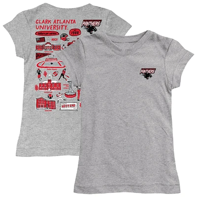 Girls Toddler Vive La Fete  Heather Gray Clark Atlanta University Panthers Impressions Artwork T-Shirt