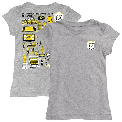 Girls Toddler Vive La Fete  Heather Gray Cal State L.A. Golden Eagles Impressions Artwork T-Shirt