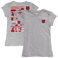 Girls Toddler Vive La Fete  Heather Gray Arkansas State Red Wolves Impressions Artwork T-Shirt