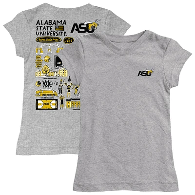 Girls Toddler Vive La Fete  Heather Gray Alabama State Hornets Impressions Artwork T-Shirt