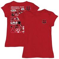 Girls Toddler Vive La Fete  Scarlet Arkansas State Red Wolves Impressions Artwork T-Shirt