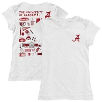 Girls Toddler Vive La Fete  White Alabama Crimson Tide Impressions Artwork T-Shirt