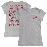 Girls Toddler Vive La Fete  Heather Gray Alabama Crimson Tide Impressions Artwork T-Shirt