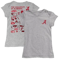 Girls Toddler Vive La Fete  Heather Gray Alabama Crimson Tide Impressions Artwork T-Shirt