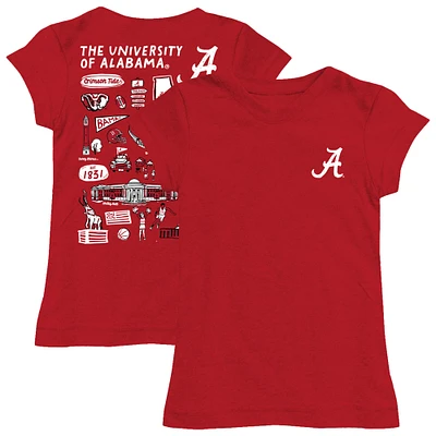 Girls Toddler Vive La Fete  Crimson Alabama Tide Impressions Artwork T-Shirt