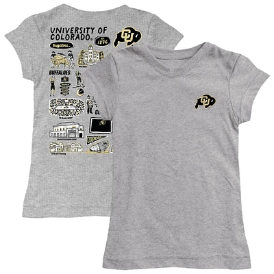 Girls Toddler Vive La Fete  Heather Gray Colorado Buffaloes Impressions Artwork T-Shirt