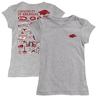 Girls Toddler Vive La Fete  Heather Gray Arkansas Razorbacks Impressions Artwork T-Shirt