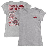 Girls Toddler Vive La Fete  Heather Gray Arkansas Razorbacks Impressions Artwork T-Shirt