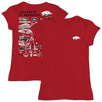 Girls Toddler Vive La Fete  Cardinal Arkansas Razorbacks Impressions Artwork T-Shirt