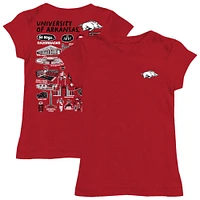 Girls Toddler Vive La Fete  Cardinal Arkansas Razorbacks Impressions Artwork T-Shirt