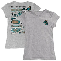 Girls Toddler Vive La Fete  Heather Gray Coastal Carolina Chanticleers Impressions Artwork T-Shirt