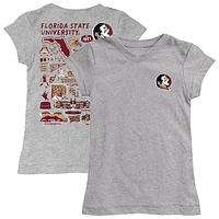 Girls Toddler Vive La Fete  Heather Gray Florida State Seminoles Impressions Artwork T-Shirt