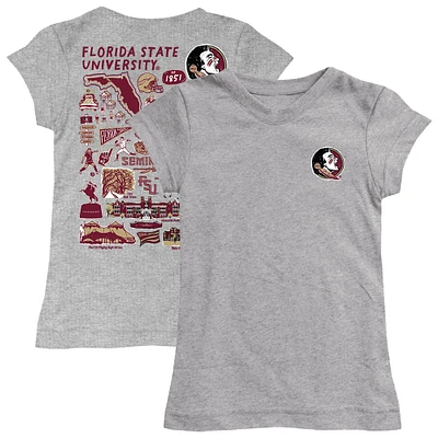 Girls Toddler Vive La Fete  Heather Gray Florida State Seminoles Impressions Artwork T-Shirt