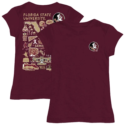 Girls Toddler Vive La Fete  Garnet Florida State Seminoles Impressions Artwork T-Shirt
