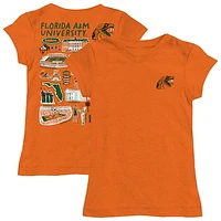 Girls Toddler Vive La Fete  Orange Florida A&M Rattlers Impressions Artwork T-Shirt