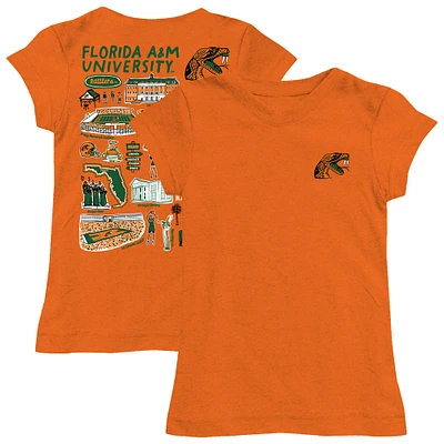 Girls Toddler Vive La Fete  Orange Florida A&M Rattlers Impressions Artwork T-Shirt