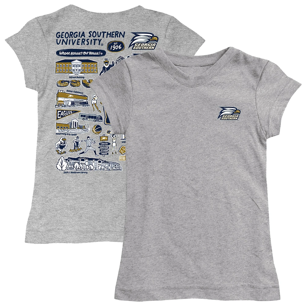 Girls Toddler Vive La Fete Heather Gray Georgia Southern Eagles Impressions Artwork T-Shirt