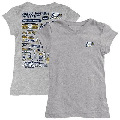 Girls Toddler Vive La Fete  Heather Gray Georgia Southern Eagles Impressions Artwork T-Shirt