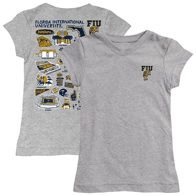 Girls Toddler Vive La Fete  Heather Gray FIU Panthers Impressions Artwork T-Shirt
