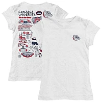 Girls Toddler Vive La Fete  White Gonzaga Bulldogs Impressions Artwork T-Shirt