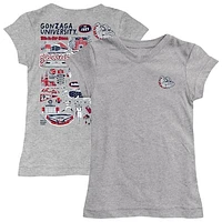 Girls Toddler Vive La Fete  Heather Gray Gonzaga Bulldogs Impressions Artwork T-Shirt