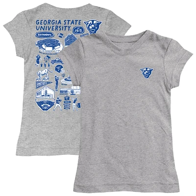 Girls Toddler Vive La Fete  Heather Gray Georgia State Panthers Impressions Artwork T-Shirt