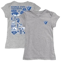 Girls Toddler Vive La Fete  Heather Gray Georgia State Panthers Impressions Artwork T-Shirt